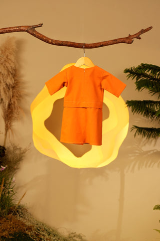 The Secret Garden Baby Kurung Dress Orange