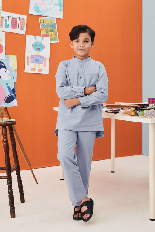 The Arte Boy Baju Melayu Set Stone Blue