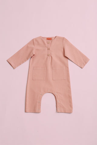 baju raya family sedondon kids baby jumpsuit blush pink 