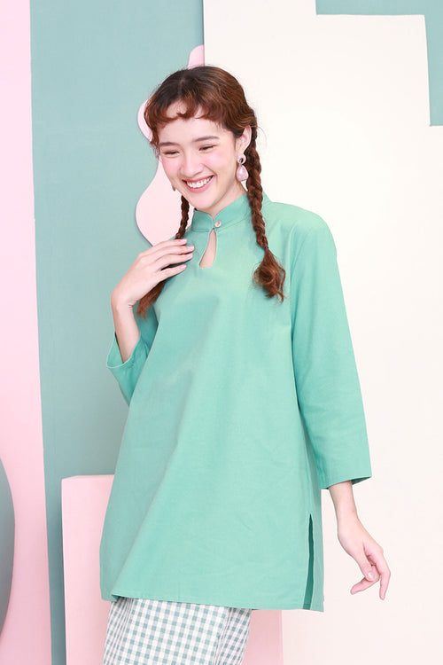 The Nikmat Collection Women Mandarin Collar Kurung Blouse Tiffany