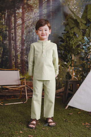 The Rimba Raya Boy Baju Melayu Set Matcha Green