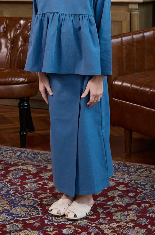 The Warisan Raya Girl Classic Skirt Steel Blue