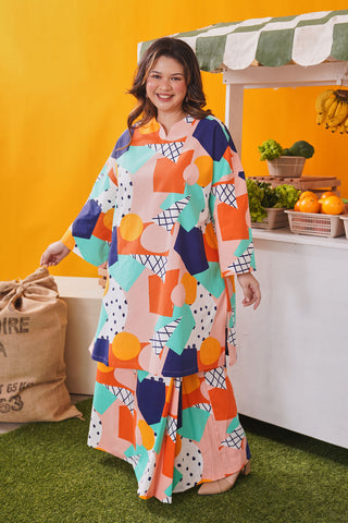 baju raya family sedondon adult women folded skirt fruit punch print