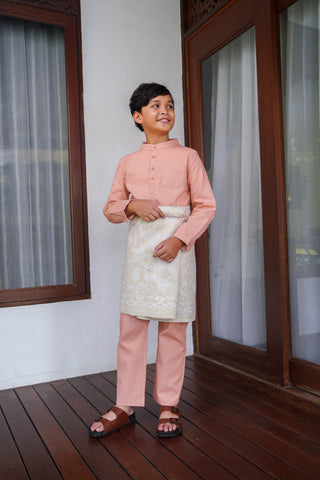 The Nikmat Collection Boy Baju Melayu Set Blush