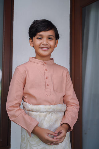 The Nikmat Collection Boy Baju Melayu Set Blush