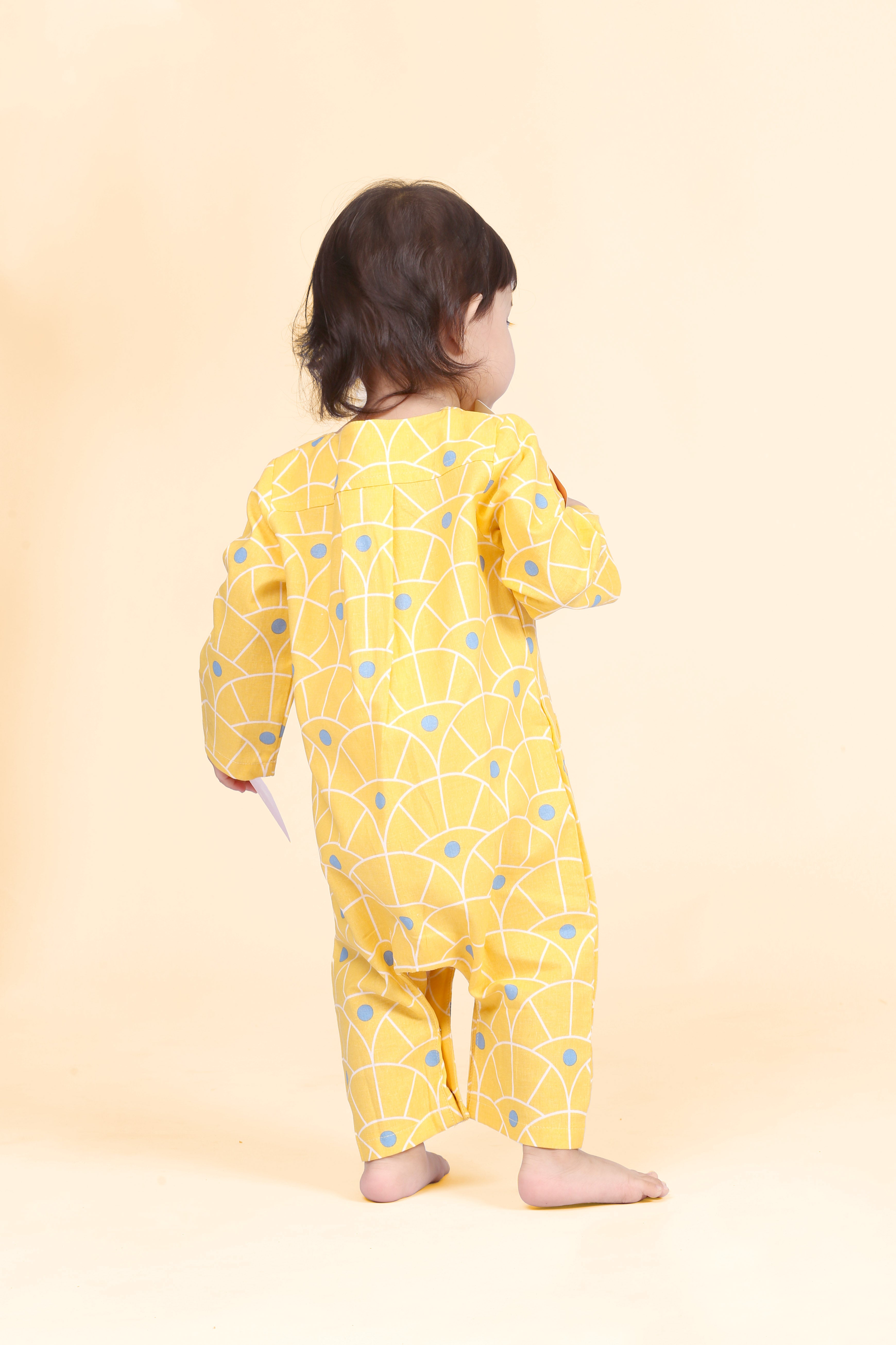 one piece baby jumpsuit long sleeve button eid raya kenduri event wear