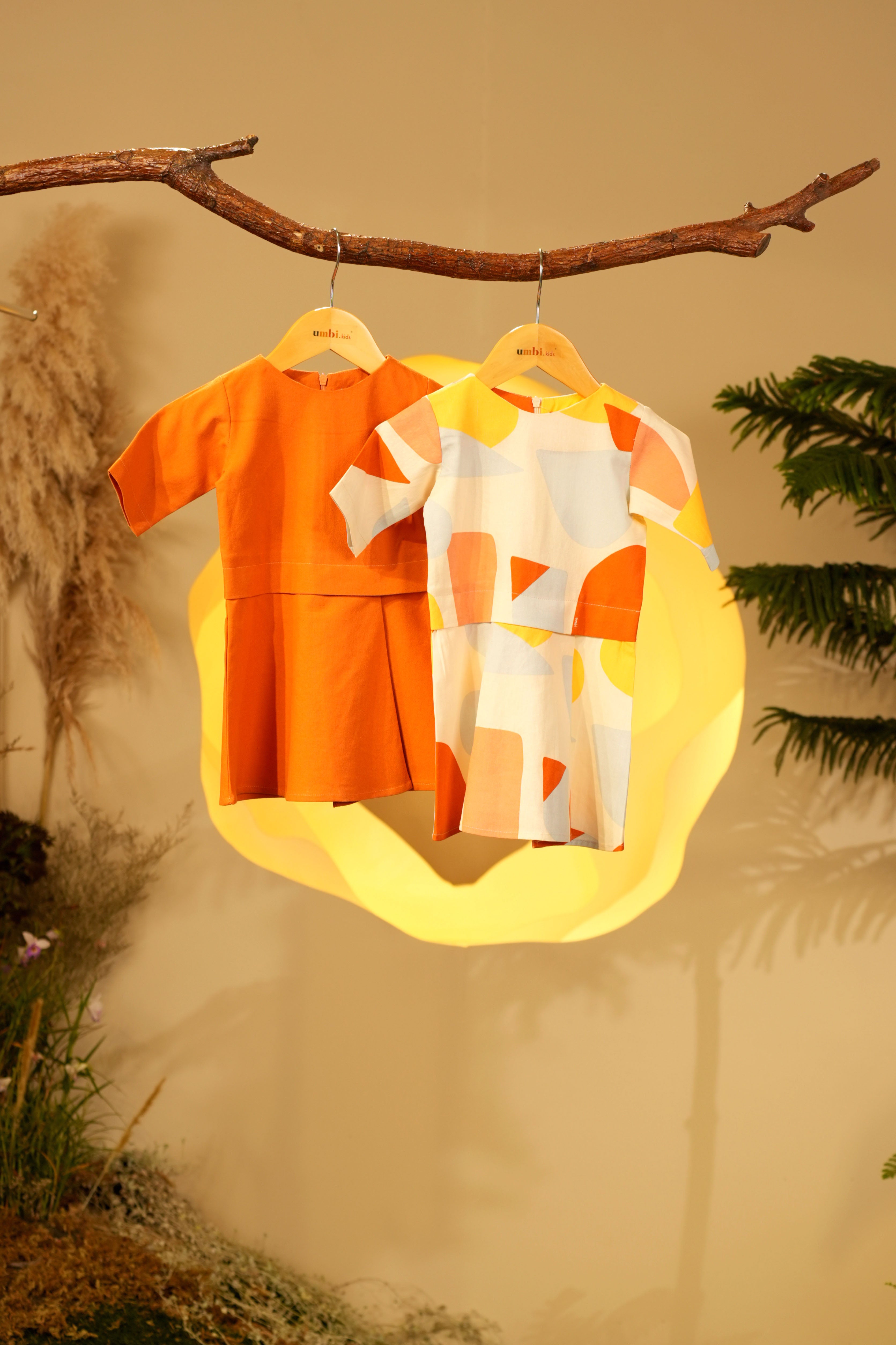 The Secret Garden Baby Kurung Dress Orange