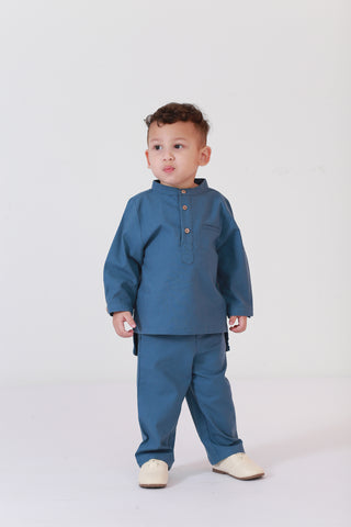 The Arte Boy Baju Melayu Set Steel Blue