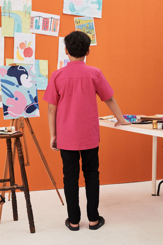 The Arte Boy Short Sleeves Shirt Fuchsia