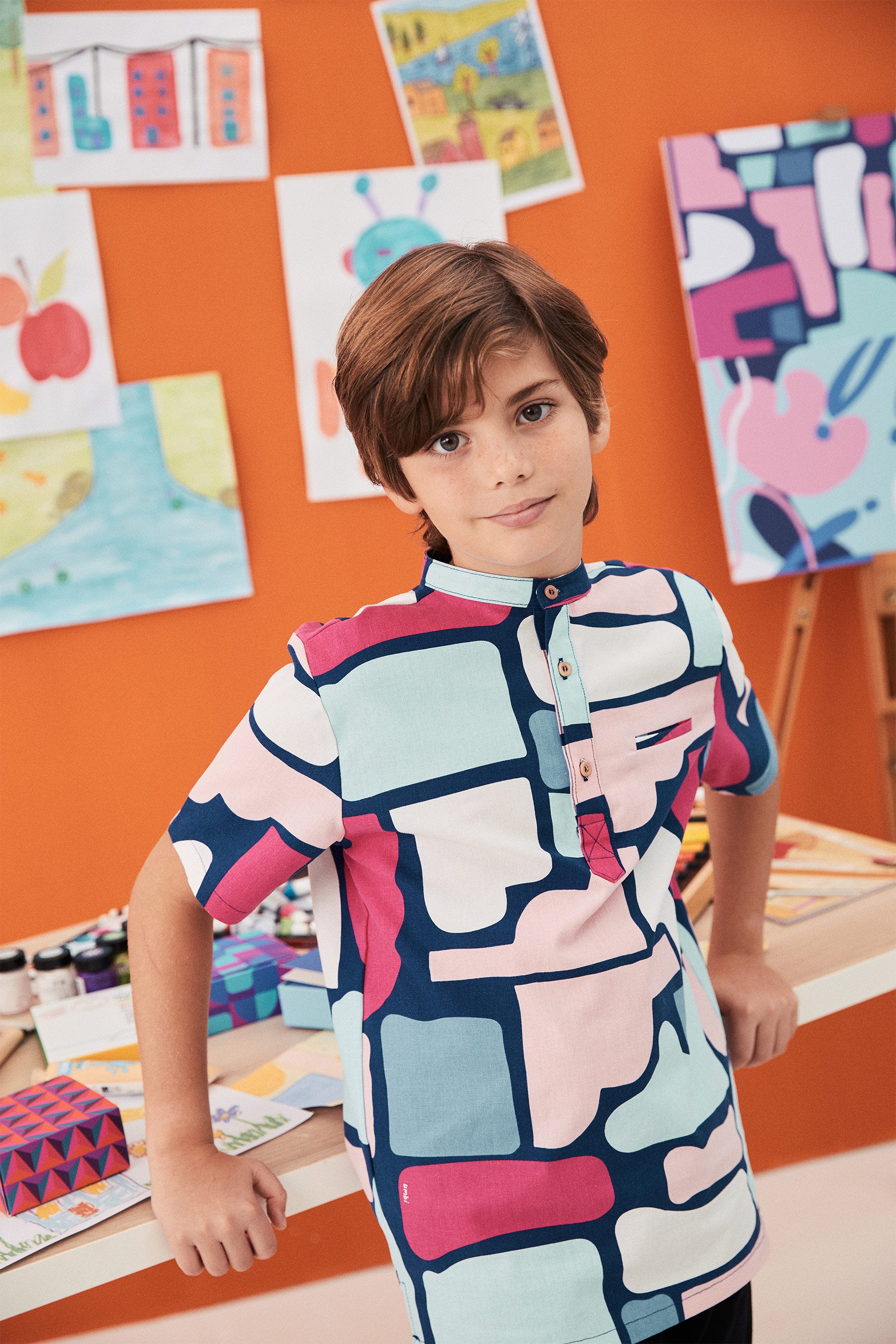 The Arte Boy Short Sleeves Shirt Picasso Print