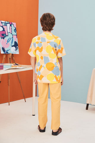 The Arte Boy Short Sleeves Shirt Starry Print