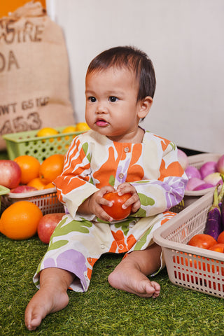 Baju raya family sedondon baby jumpsuit fleur print 