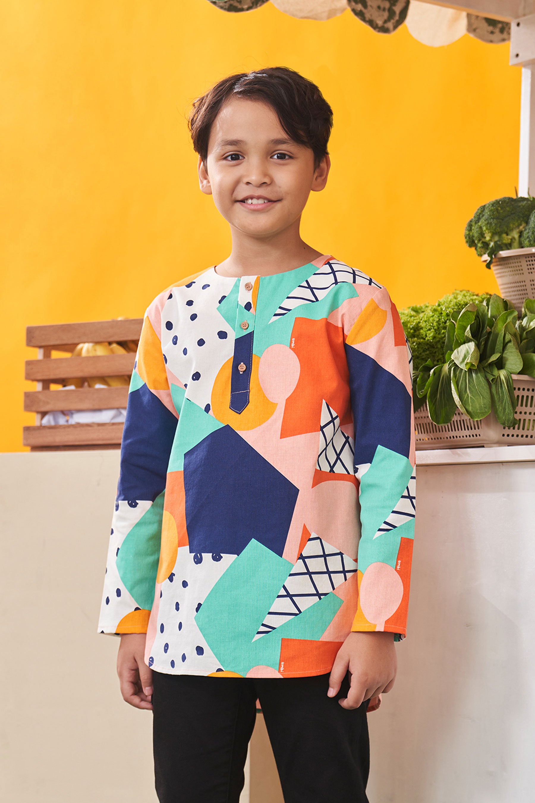 baju raya family sedondon kids kurta boy fruit punch print