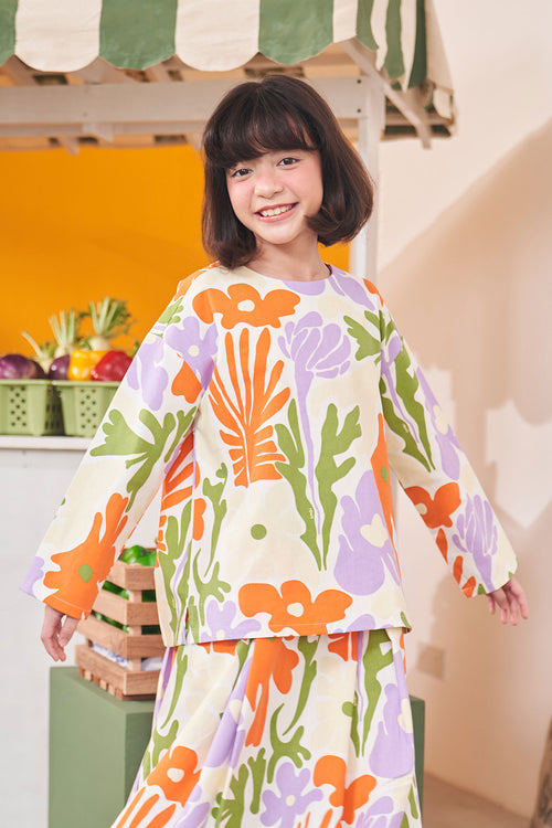 At The Market Collection Girl Boxy Blouse Fleur Print