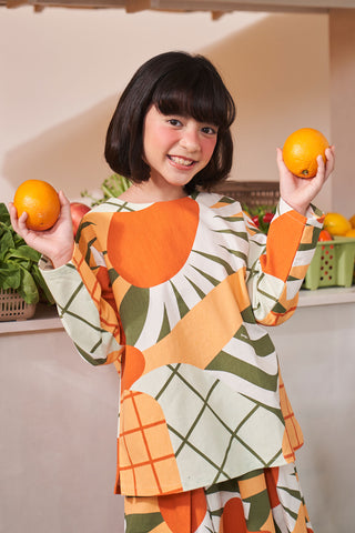 baju raya family sedondon kids girls blouse sunflower print