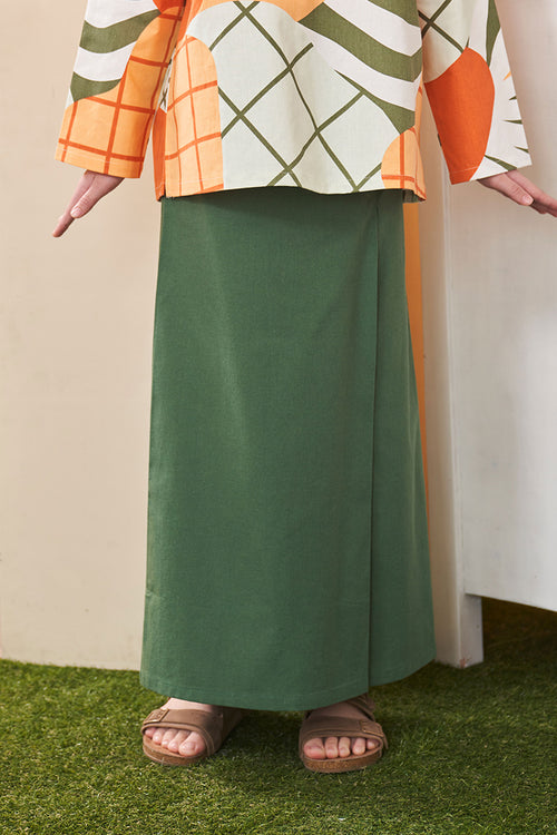 At The Market Collection Girl Classic Skirt Pine Green