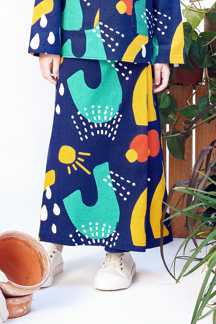 baju raya family sedondon kids classic skirt bumi print