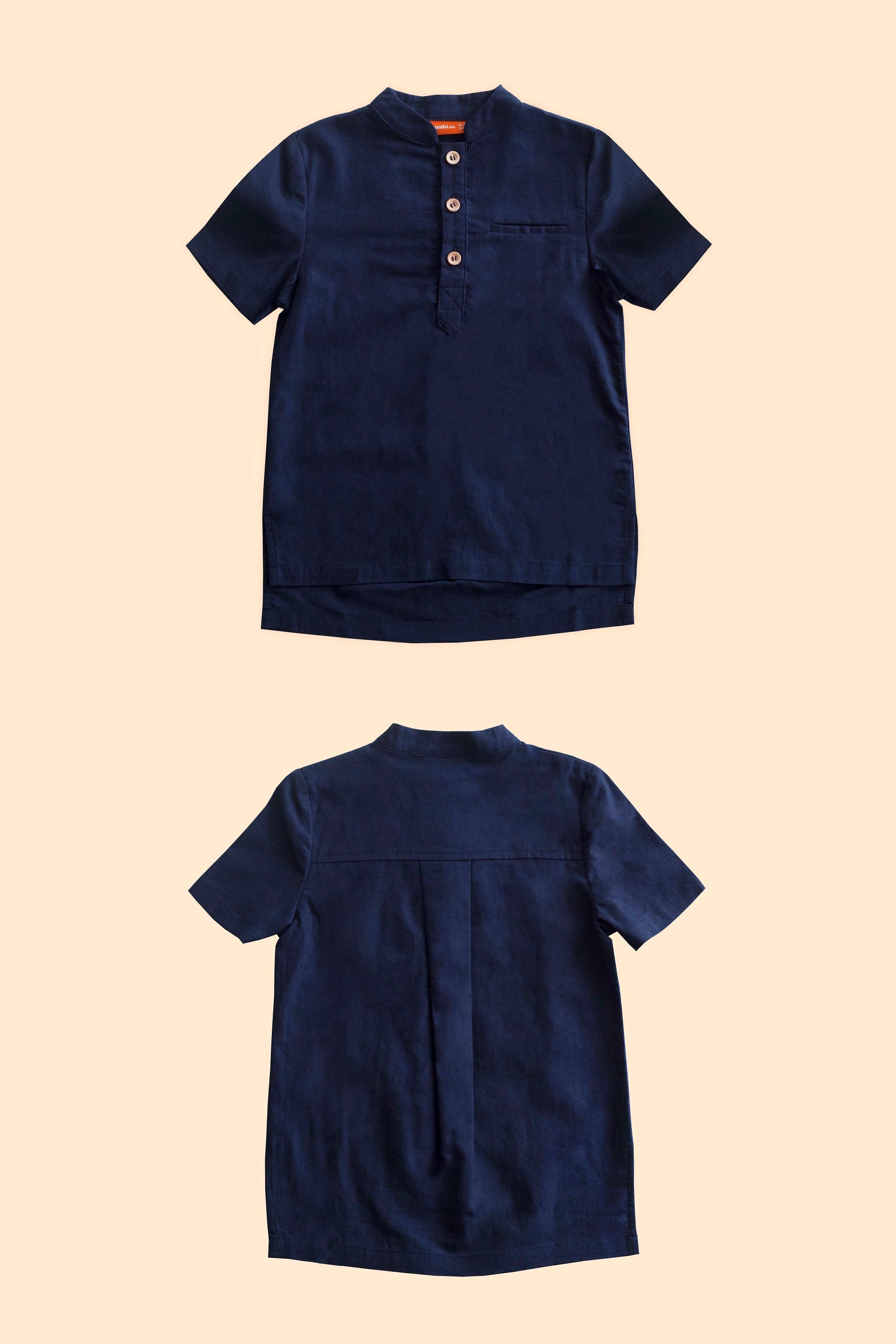 The Cahya Short Sleeves Top Navy Blue