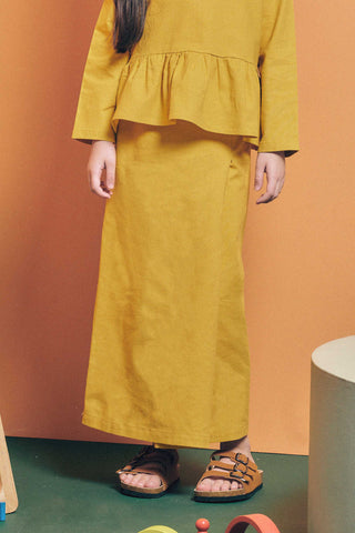 baju raya family sedondon girls classic skirts mustard