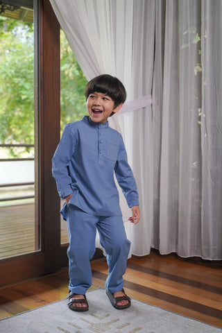 The Pesta Collection Boy Baju Melayu Set Pigeon Blue