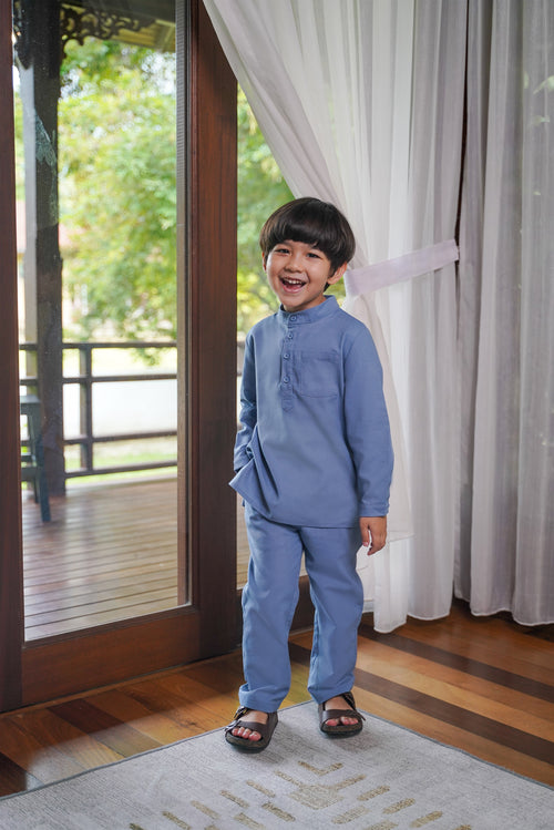 Boy Baju Melayu Set Pigeon Blue