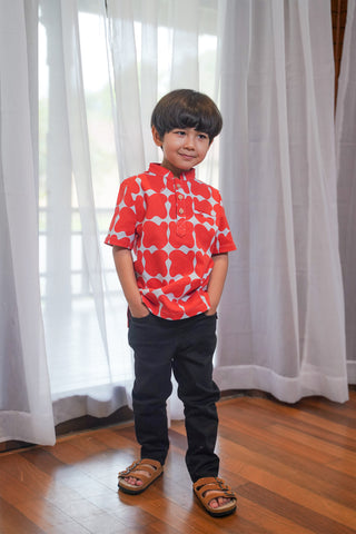The Pesta Collection Boy Short Sleeves Shirt Bubblegum Print