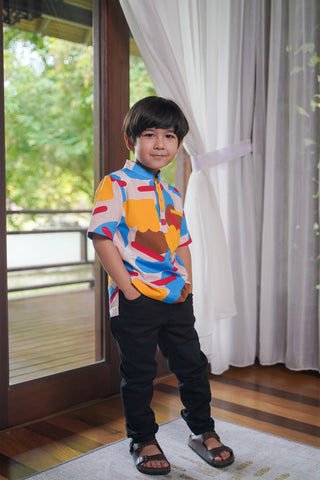 Boy Short Sleeves Shirt Jellybean Print