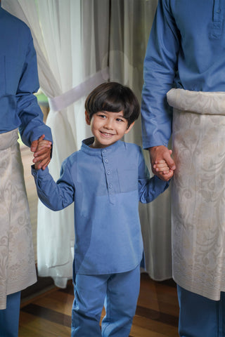 Boy Baju Melayu Set Pigeon Blue
