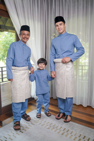 Men Baju Melayu Set Pigeon Blue