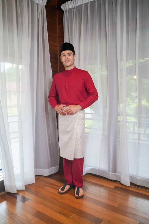 Men Baju Melayu Set Red