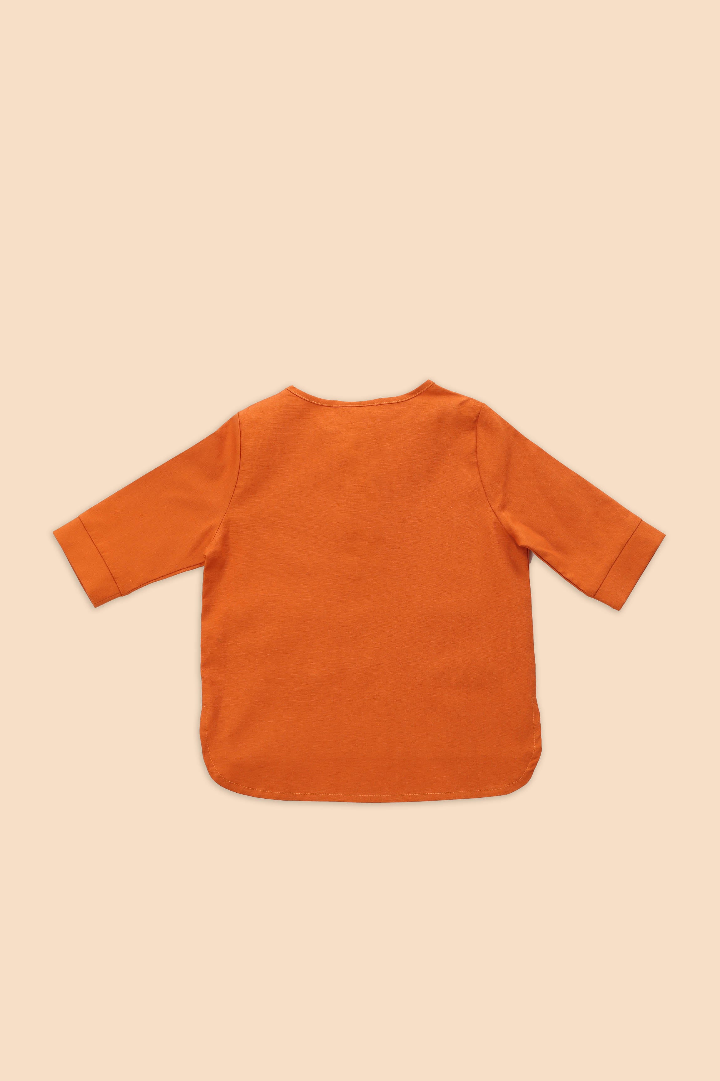 The Matahari Pair Pockets Kurta Top Orange