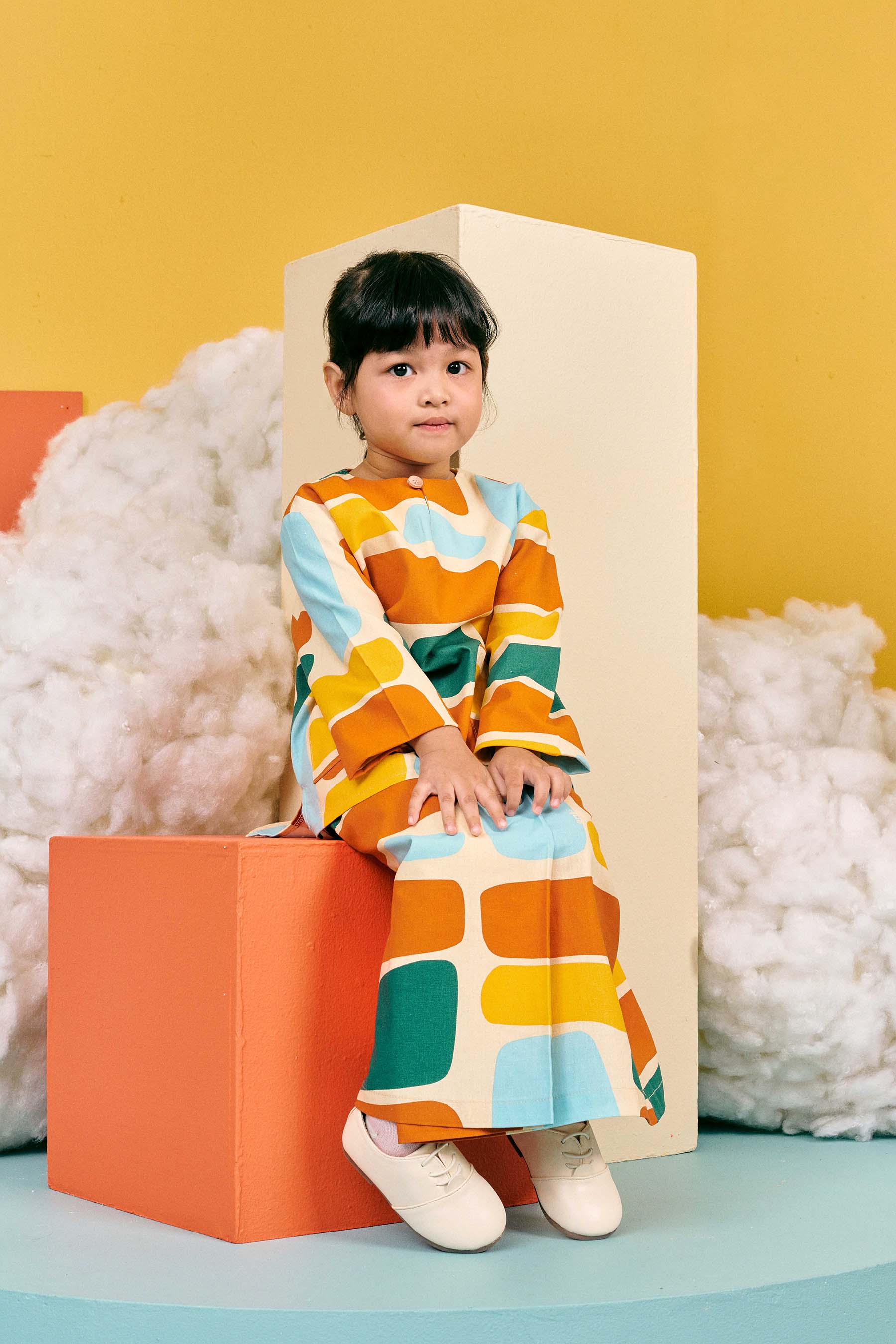 baju raya family sedondon kids girl classic skirt stonehenge print