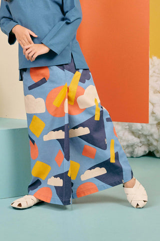 baju raya family sedondon kids girl classic skirt bumantara print 