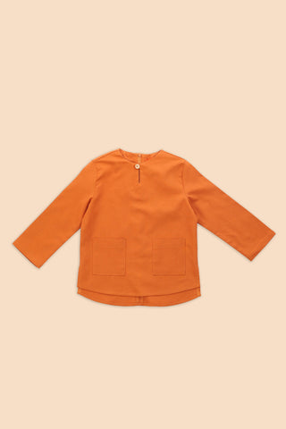kids baju kurung orange top