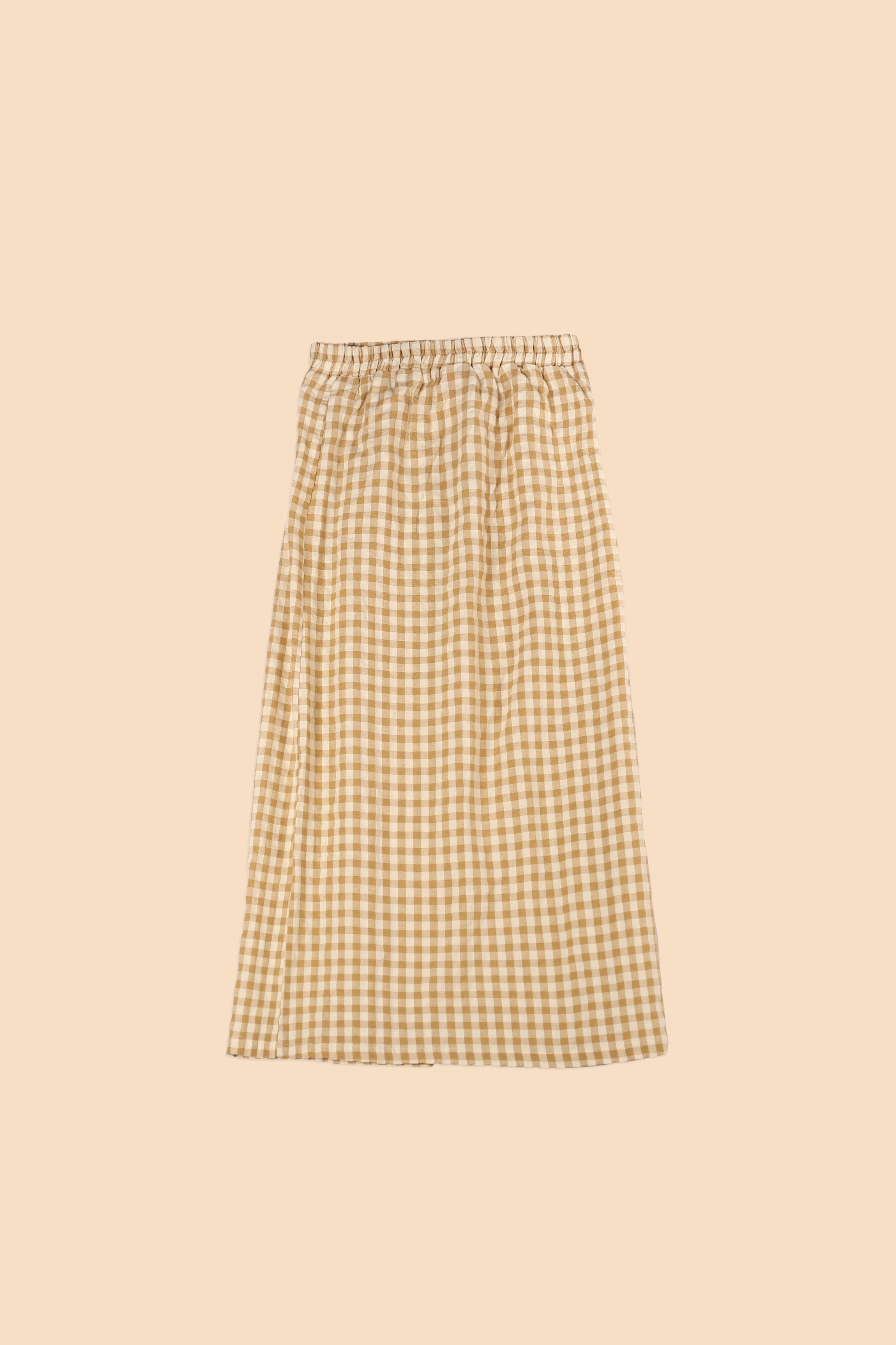 The Meriah Classic Skirt Yellow Checked