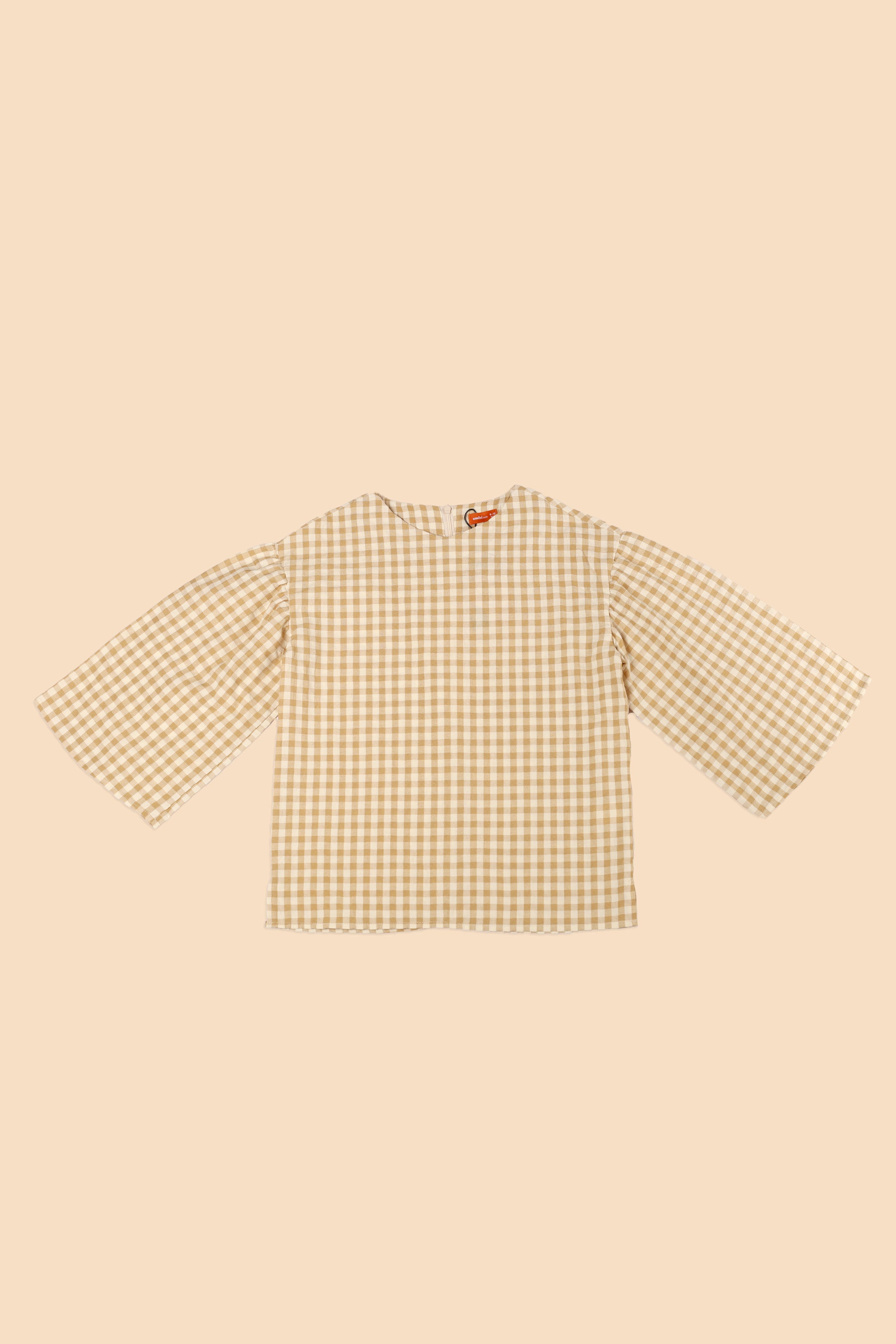 The Meriah Flare Blouse Yellow Checked
