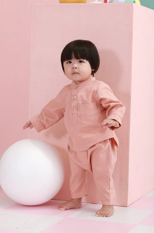 The Nikmat Collection Baby Baju Melayu Set Blush