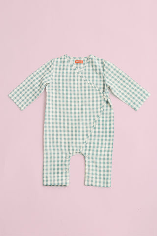 The Nikmat Collection Baby Kimono Jumpsuit Checked Tiffany