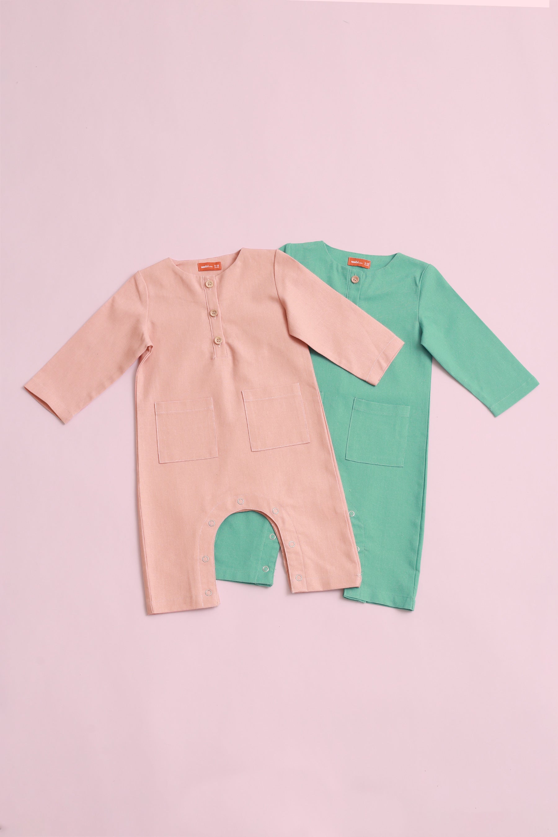 cotton linen baby rompers tiffany