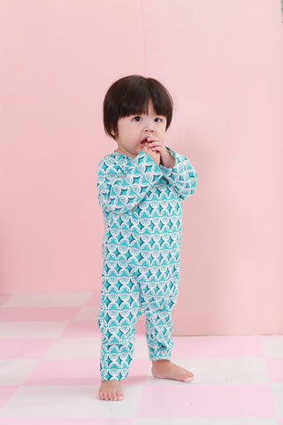 cotton linen baby kimono jumpsuit