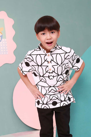 baju raya family sedondon kids boy shirt fuji print