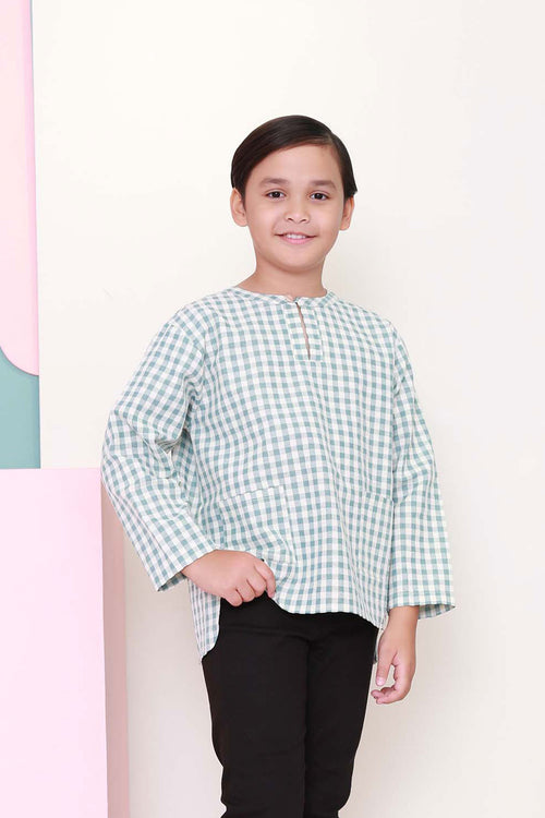 The Nikmat Collection Boy Teluk Belanga Top Checked Tiffany