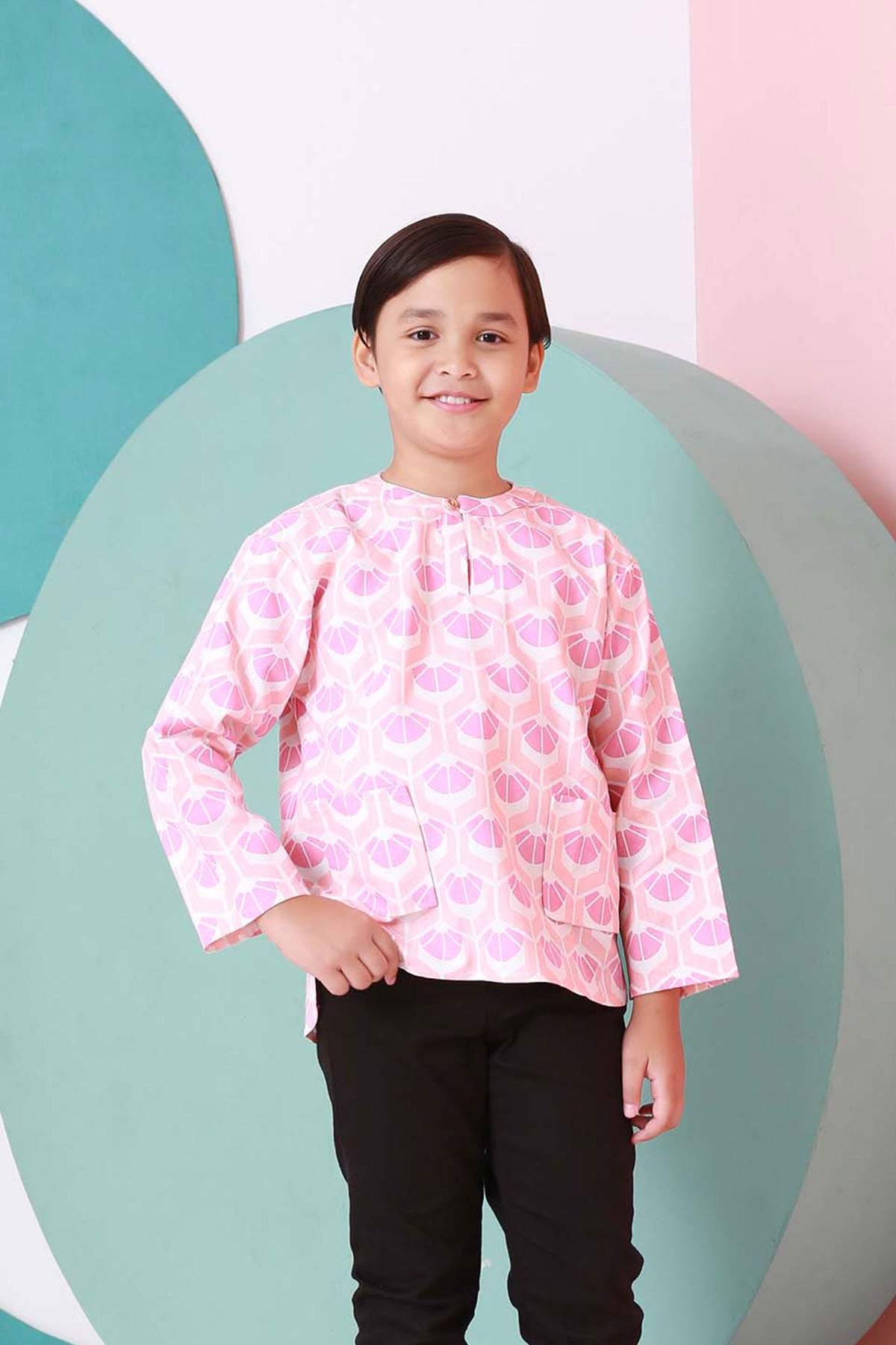baju raya family sedondon kids boy teluk belanga kurta top cupcake print