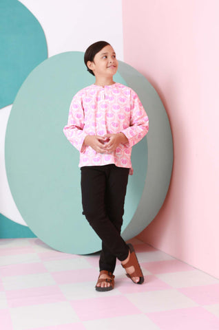 boy top long sleeve button shirt eid raya kenduri event wear 