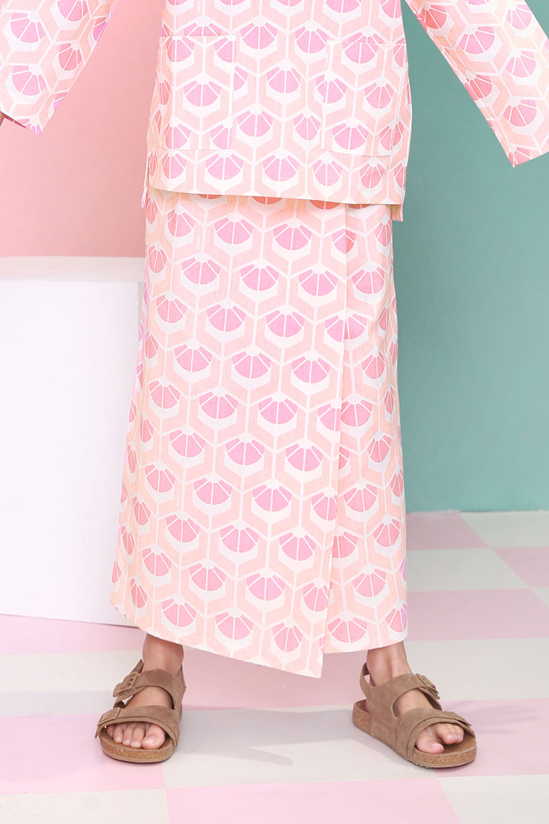 baju raya family sedondon kids girl classic skirt cupcake print