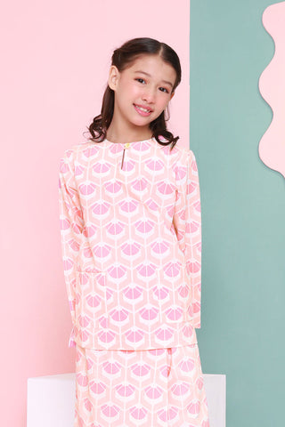 baju raya family sedondon kids girl kurung top cupcake print
