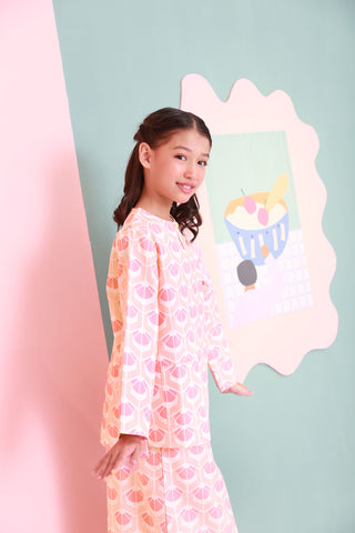 The Nikmat Collection Girl Kurung Top Cupcake Print