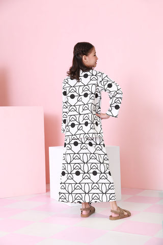 cotton linen baju kurung girl checked tiffany box printed pattern