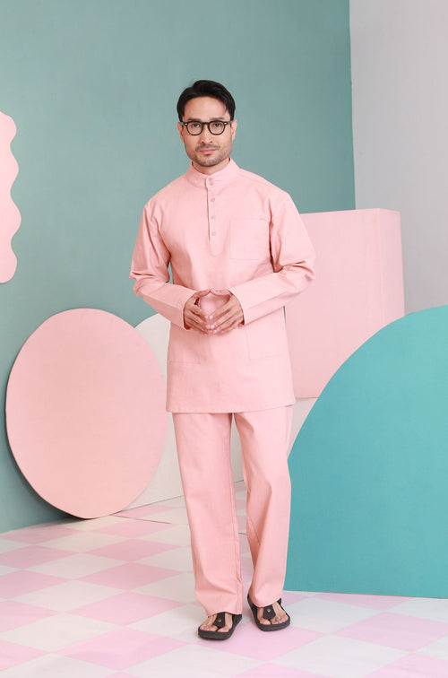 The Nikmat Collection Men Baju Melayu Set Blush