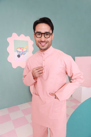 one set men baju melayu long sleeve pocket casual wear eid raya kenduri event wear 
